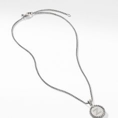 David Yurman Initial Charm Necklace with Diamonds Letter Z