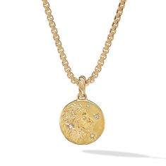 David Yurman Leo Amulet in 18K Yellow Gold with Diamonds