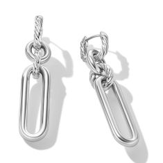 David Yurman Lexington Double Link Drop Earrings in Sterling Silver