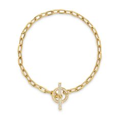 David Yurman DY Madison Toggle Chain Bracelet in 18K Yellow Gold with Diamonds