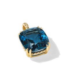 David Yurman Marbella Pendant in 18K Yellow Gold with Hampton Blue Topaz 22mm