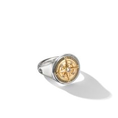 David Yurman - 18kt Yellow Gold Cable Collectibles Compass Diamond Mini Pinky Ring - Women - Diamond/18kt Gold - 3 - 88ADI