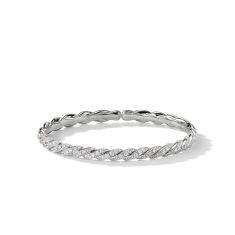 David Yurman Pave flex Bracelet in 18K White Gold with Diamonds
