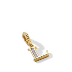 David Yurman Pave L Initial Pendant in 18K Yellow Gold with Diamonds