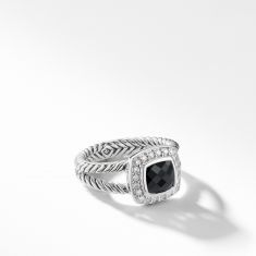 David Yurman Petite Albion Ring with Black Onyx and Diamonds REEDS Jewelers