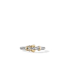 David Yurman Petite Buckle Ring in Sterling Silver with 18K Yellow Gold