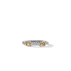 David Yurman Petite Helena Wrap Ring with 18k Yellow Gold and Diamonds