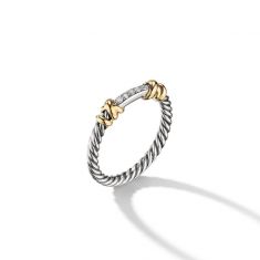 David Yurman Petite Helena Wrap Ring with 18k Yellow Gold and Diamonds