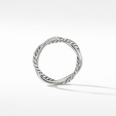 David Yurman Petite Infinity Band Ring in Sterling Silver with Diamonds, 4mm