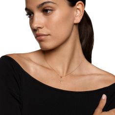 David Yurman Petite Modern Renaissance Cross Pendant Necklace in 18K Yellow Gold with Diamonds, 22.1mm