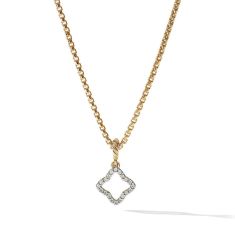 David Yurman Quatrefoil Amulet in 18K Yellow Gold with Pave Diamonds 1