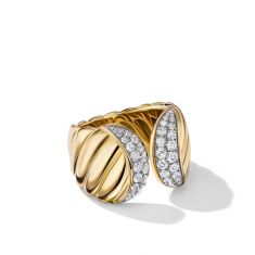 Albion Ring in Sterling Silver with 18K Yellow Gold and Diamonds, 11mm
