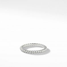 David Yurman DY Cable Band Ring in Platinum, 2mm