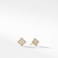David Yurman Venetian Quatrefoil Earrings with Diamonds in 18k Gold REEDS Jewelers
