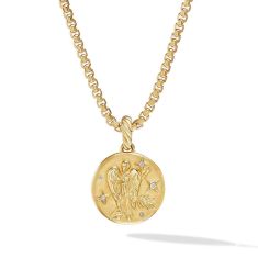 David Yurman Virgo Amulet in 18K Yellow Gold with Diamonds