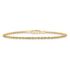 Diamond-Cut Rope 10k Yellow Gold Chain Bracelet 1.75mm