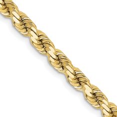 Diamond-Cut Rope 10k Yellow Gold Chain Necklace 4.25mm