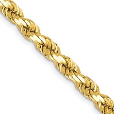 Diamond-Cut Rope 10k Yellow Gold Chain Necklace 4.5mm