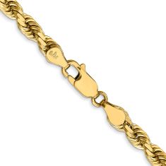 Diamond-Cut Rope 10k Yellow Gold Chain Necklace 4.5mm