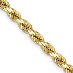 Diamond-Cut Rope 10k Yellow Gold Chain Necklace 4mm