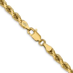 Diamond-Cut Rope 10k Yellow Gold Chain Necklace 4mm