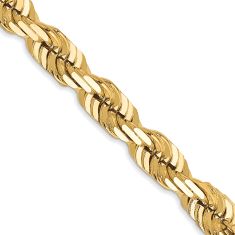 Diamond-Cut Rope 10k Yellow Gold Chain Necklace 5.5mm
