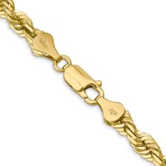 Diamond-Cut Rope 10k Yellow Gold Chain Necklace 5.5mm