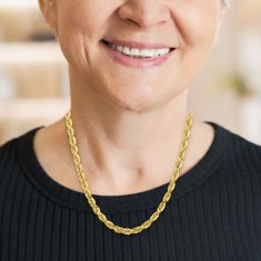 Diamond-Cut Rope 10k Yellow Gold Chain Necklace 5.5mm