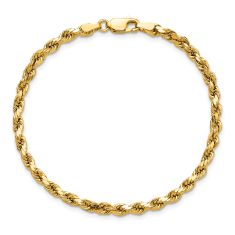 Diamond-Cut Rope 14k Yellow Gold Chain Bracelet 3.5mm