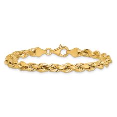 Diamond-Cut Rope 14k Yellow Gold Chain Bracelet 5.5mm