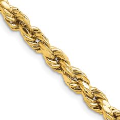 Diamond-Cut Rope 14k Yellow Gold Chain Necklace 5.5mm