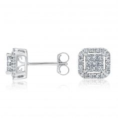 1/3ctw Diamond White Gold Earrings