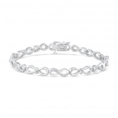 Diamond Infinity Sterling Silver Bracelet 1/10ctw