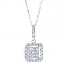 White Gold Diamond Pendant Necklace 1/3ctw