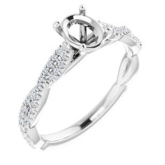 Diamond Twist White Gold Engagement Ring Setting