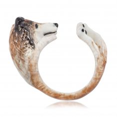 Dog Fever Collie Enamel Hug Ring