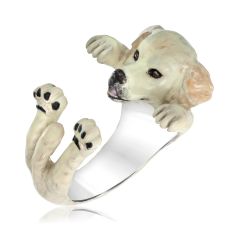 Dog Fever Golden Retriever Enamel Hug Ring