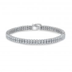 Double Row Round Diamond Tennis Bracelet 5ctw