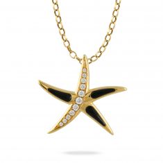 Doves by Doron Paloma Diamond and Black Onyx Starfish Pendant Necklace | Tropics