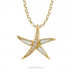 Doves by Doron Paloma Diamond and Mother-of-Pearl Starfish Pendant Necklace | Tropics