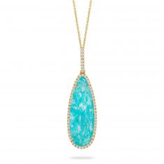 Doves by Doron Paloma 1/4ctw Diamond Halo Yellow Gold Pendant Necklace | Amazon Breeze