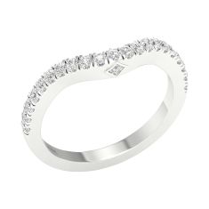Downton Abbey 1/3ctw Round Lab Grown Diamond White Gold Curved Band - Mrs. Hughes