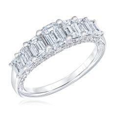 Downton Abbey 2 1/2ctw Emerald Lab Grown Diamond White Gold Band | Mrs. Hughes