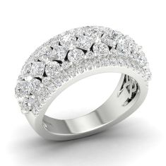 Downton Abbey 2 1/3ctw Princess and Round Lab Grown Diamond White Gold Anniversary Band - Mrs. Hughes