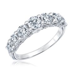 Downton Abbey 2 1/4ctw Round Lab Grown Diamond White Gold Band - Mrs. Hughes
