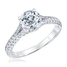 Downton Abbey 2ctw Round Lab Grown Diamond White Gold Engagement Ring | Lady Edith