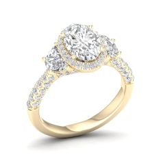 Downton Abbey 3 1/3ctw Oval Lab Grown Diamond Yellow Gold Engagement Ring - Lady Rose