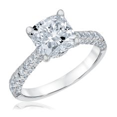 Downton Abbey 3 1/4ctw Cushion Lab Grown Diamond White Gold Engagement Ring | Lady Edith