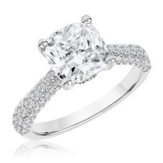 Downton Abbey 3 3/4ctw Cushion Lab Grown Diamond White Gold Engagement Ring - Lady Edith