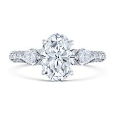 Downton Abbey 3ctw Oval Lab Grown Diamond White Gold Engagement Ring - Lady Edith